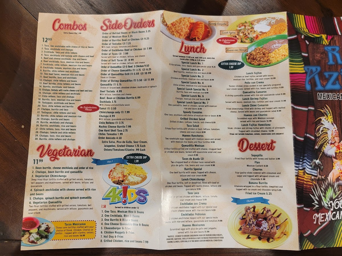 Rey Azteca Mexican Restaurant Menu - Image 2